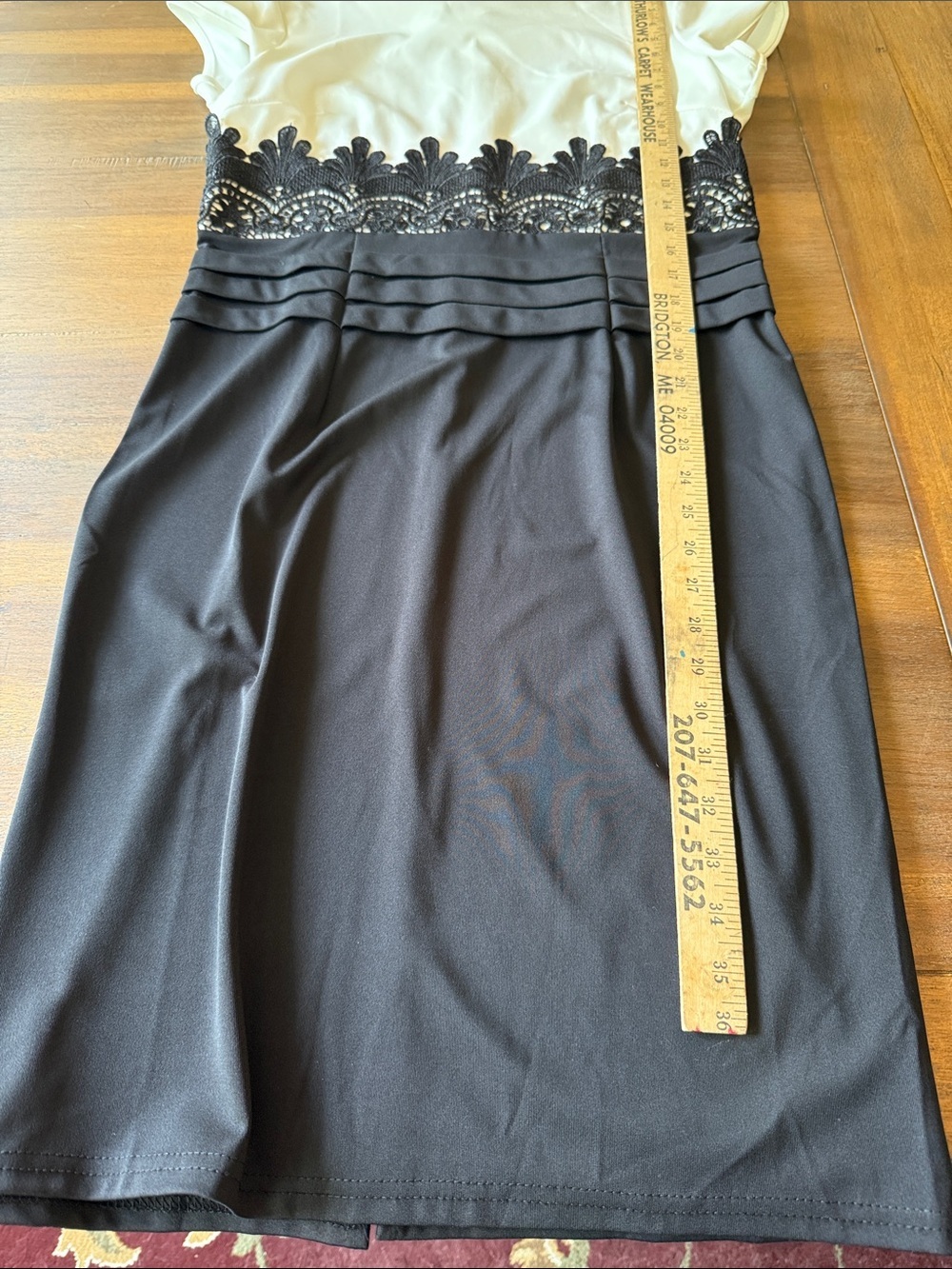 Favolook Black and White Lace-Trim Midi Sheath Dress Size XL - Picture 7 of 7